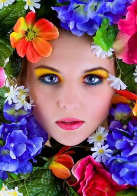 женский образ - лицо, люди, девушка, гламур, цветы, портрет, женщина - оригинал