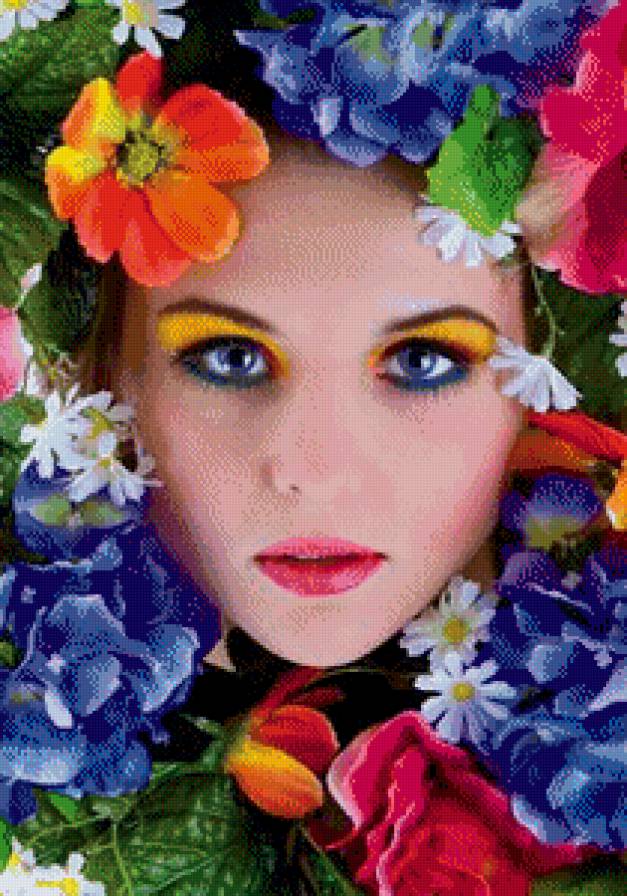 женский образ - лицо, цветы, женщина, люди, гламур, портрет, девушка - предпросмотр