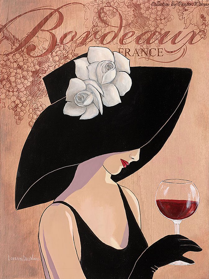 Дама в шляпе 5 - полиптих - оригинал