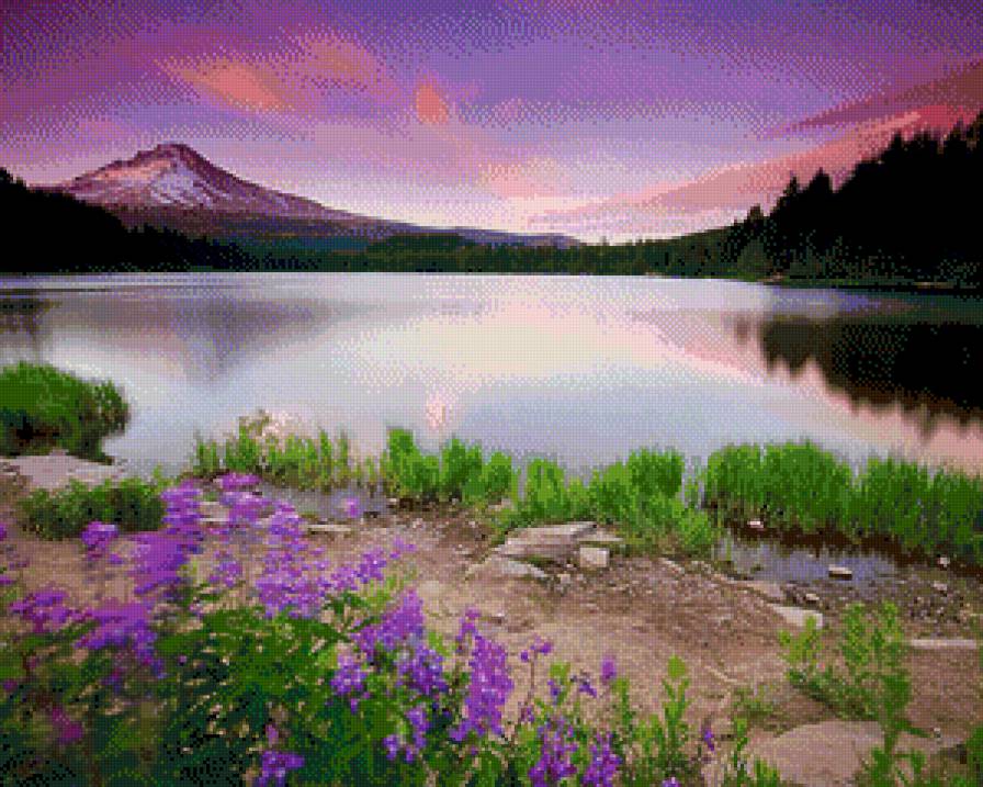 Закат - река, пейзаж, закат, природа - предпросмотр