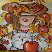 Схема вышивки «Осенняя девушка»