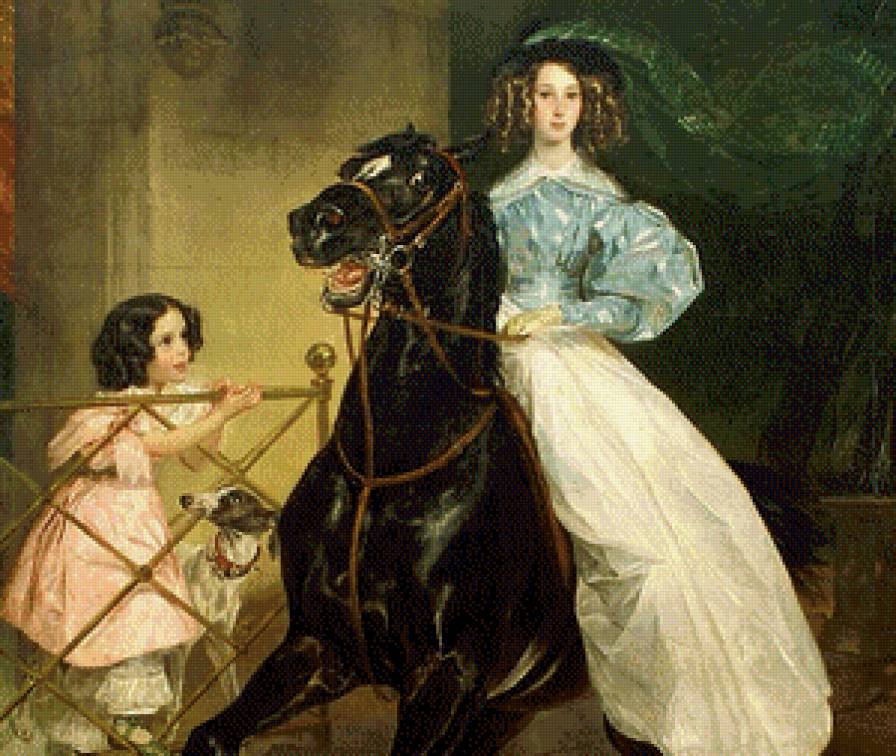 Девушка на коне - кони - предпросмотр