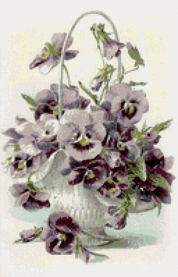 Анютки - цветы, букет, анютины глазки - предпросмотр