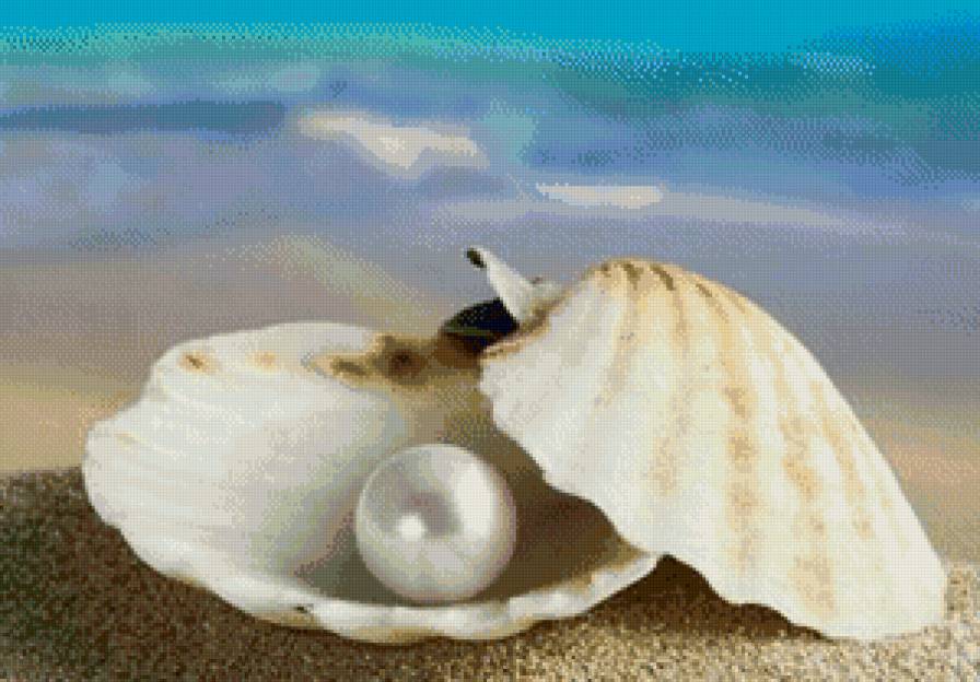 сокровище черного моря - морская тематика, жемчужина, море, ракушка, жемчуг - предпросмотр
