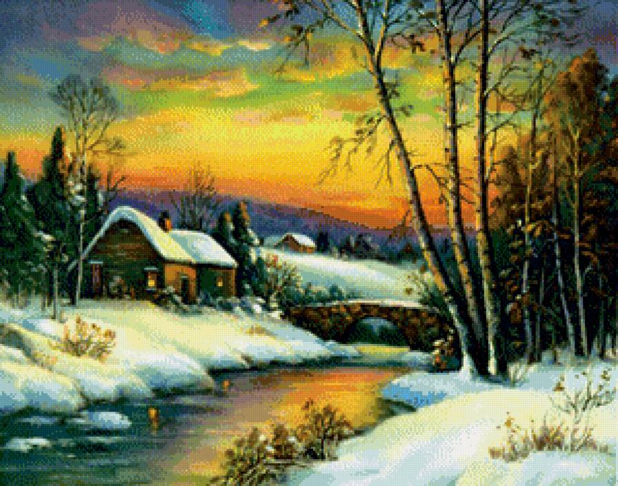 красавица-зима - живопись - предпросмотр