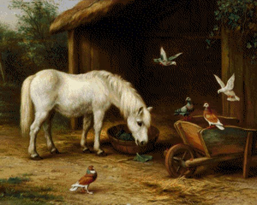 Деревенский дворик - двор, деревня, лошадь - предпросмотр