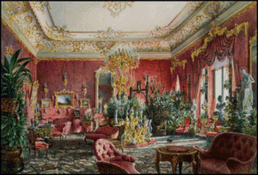 МИХАЙЛОВСКИЙ ДВОРЕЦ - цветы, люстры, вазы, диваны, мебель, гостиная - предпросмотр