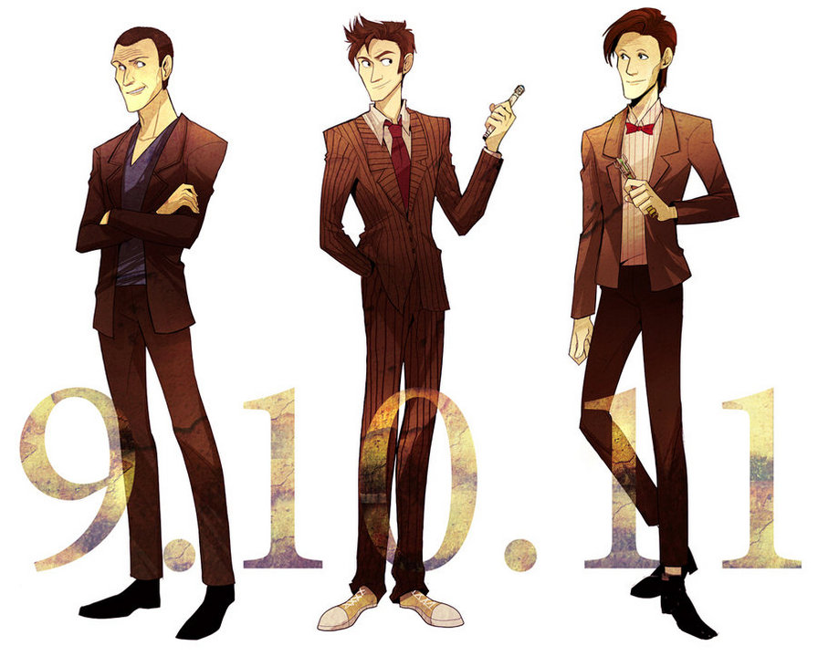 Три Доктора - десятый, одиннадцатый., девятый, доктор кто - оригинал