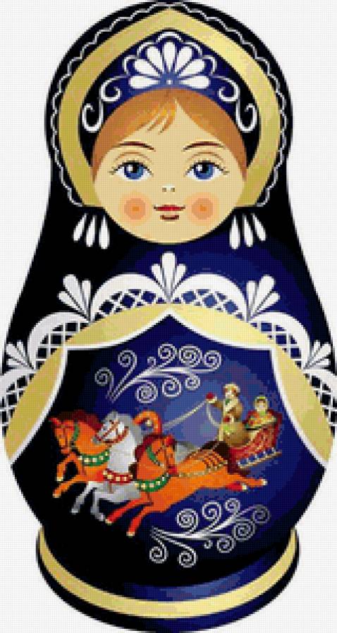 Матрешка - русские узоры - предпросмотр