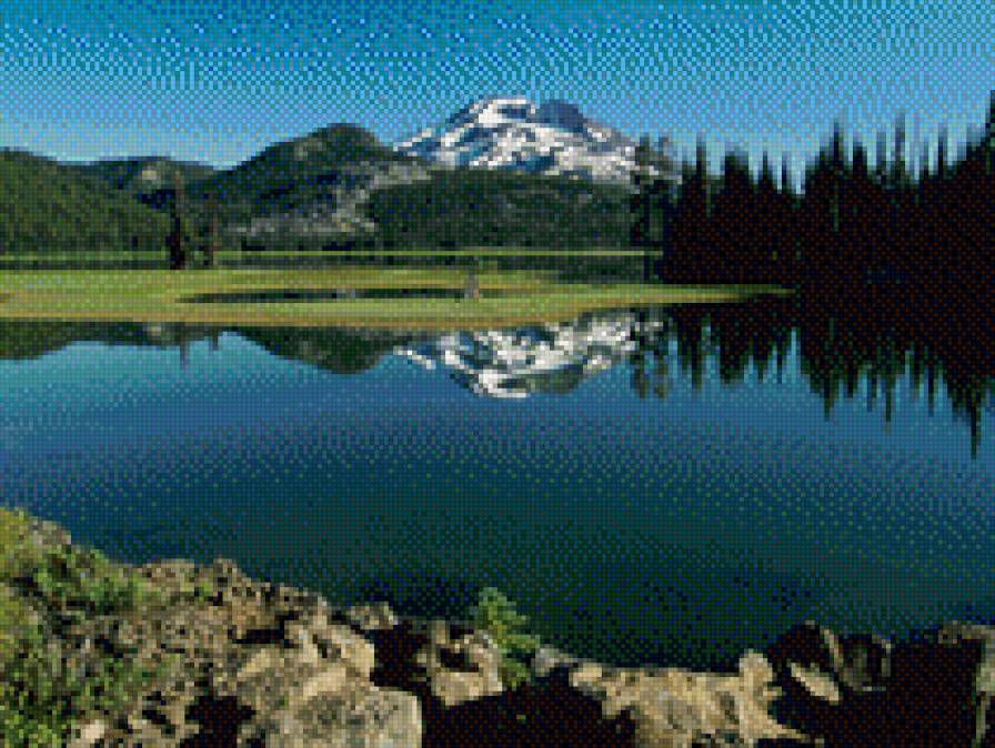 горный пейзаж - пейзаж, вода, горы - предпросмотр