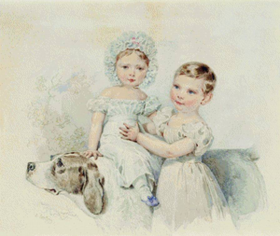 ДЕВОЧКИ С СОБАКОЙ - собака, девочки, дети - предпросмотр