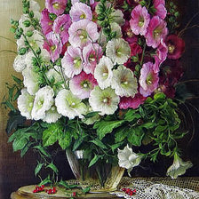 Схема вышивки «Букет мальв»