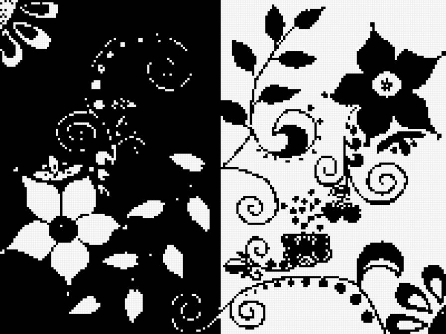 Черно-белая подушка - монохром, подушка - предпросмотр