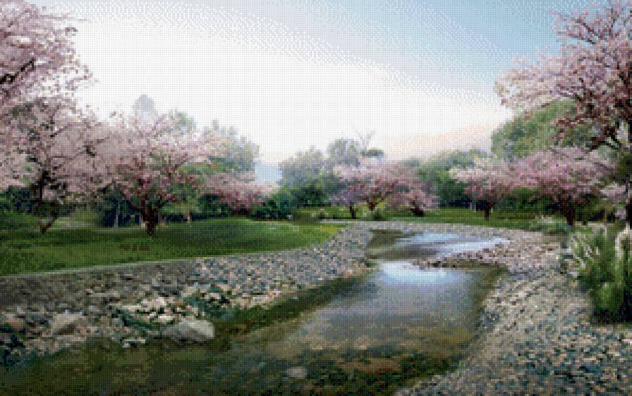 сакура - пейзаж - предпросмотр