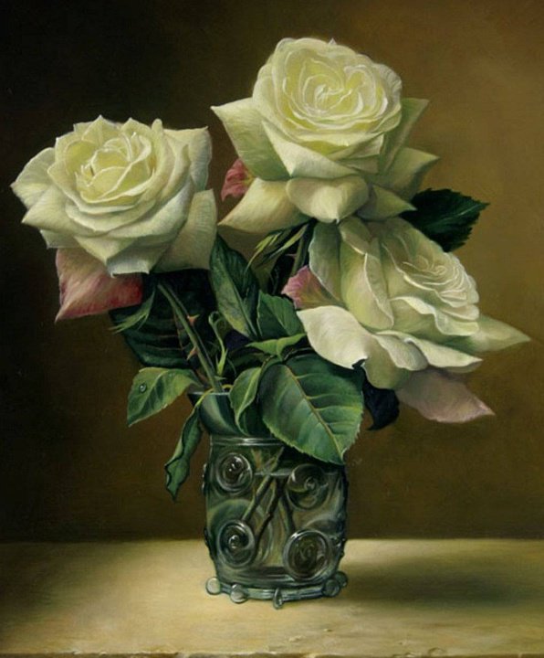 Белые розы - цветок, белая, букет, роза - оригинал