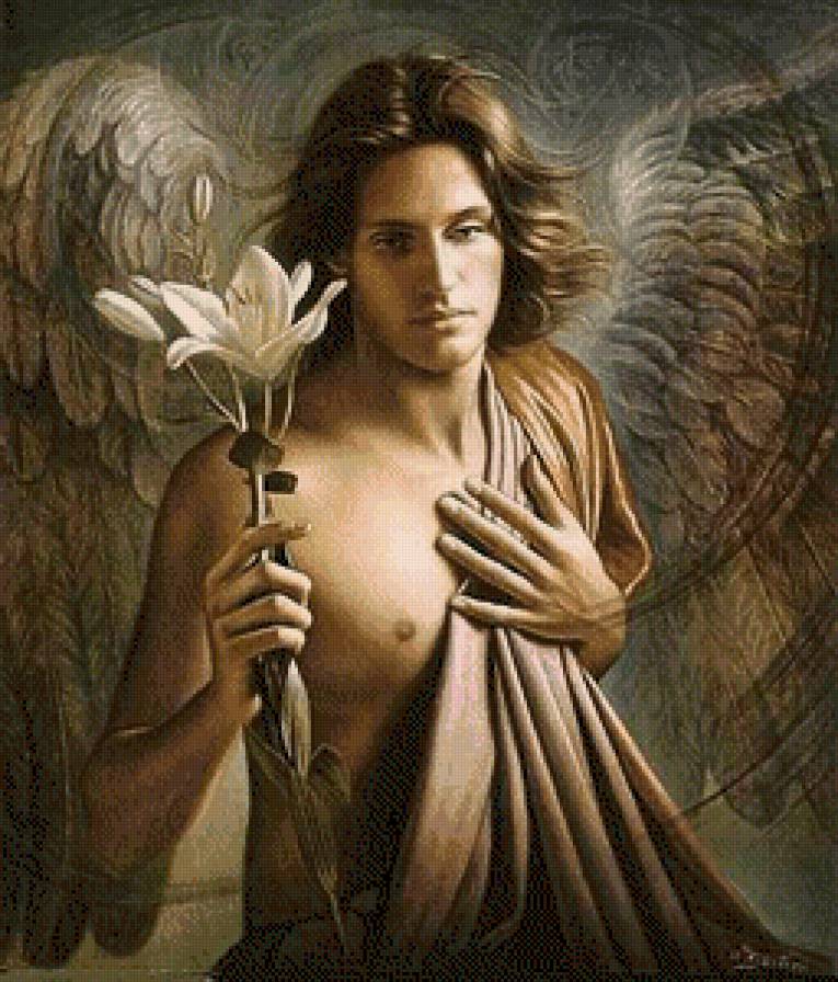 серия "ангелы" - ангел.цветы.лилия - предпросмотр