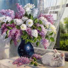 Схема вышивки «сирень»