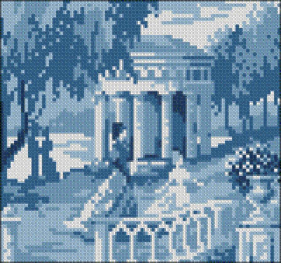 Беседка - гжель - предпросмотр