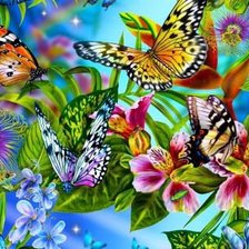 Оригинал схемы вышивки «бабочко-цветочное» (№749775)