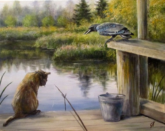 Рыбаки - животные - оригинал