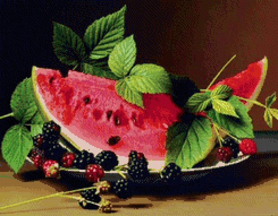 арбузик - ягода, натюрморт, арбуз, еда, ягоды - предпросмотр