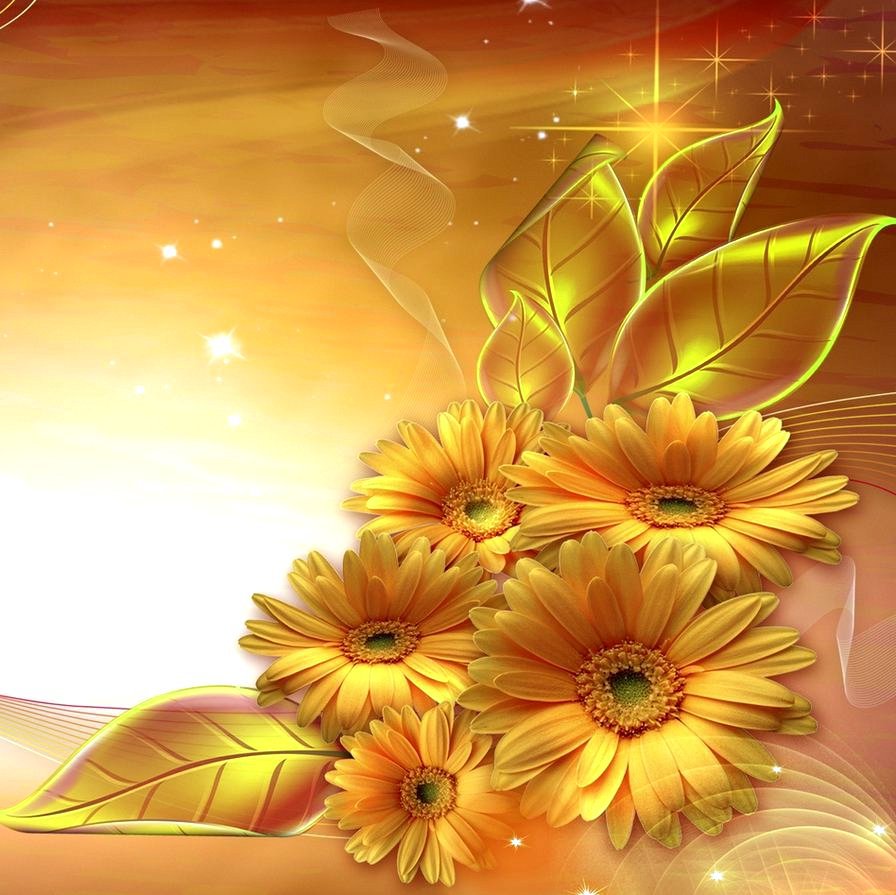 Цветы - желтые, цветы, ромашки - оригинал