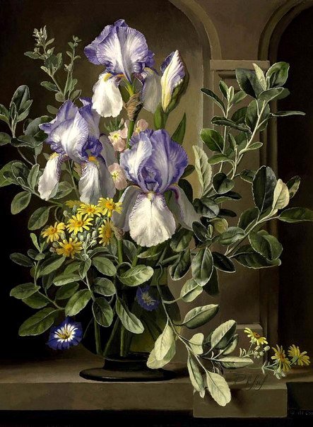 Букет цветов - цветы, букет, живопись, ирис - оригинал