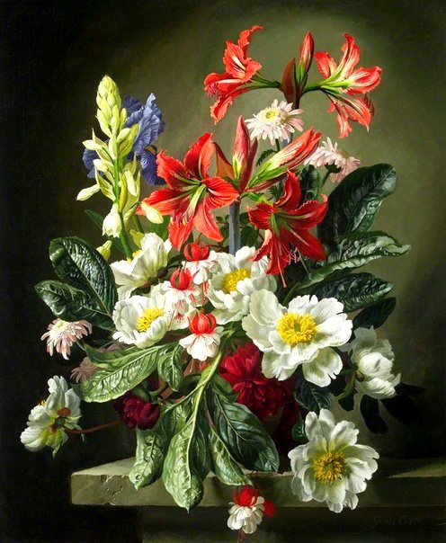 Букет цветов - лилия, букет, пион, цветы, живопись - оригинал