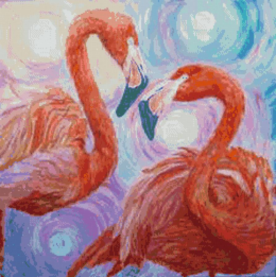 Фламинго - птицы - предпросмотр