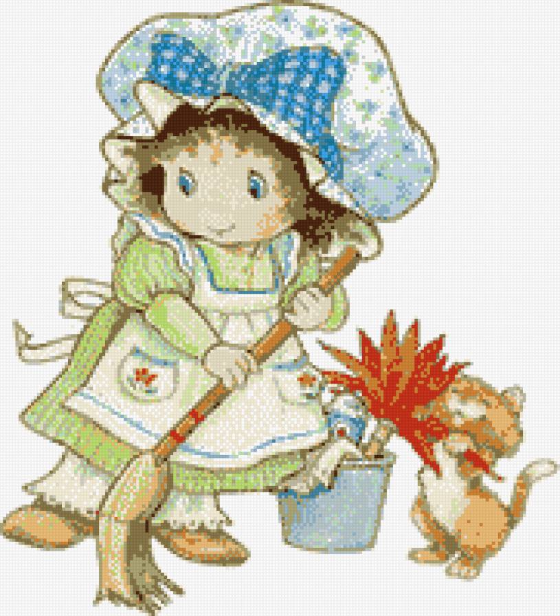 девочка с котенком - кот, котенок, кошка, детская, дети, девочка, ребенок - предпросмотр