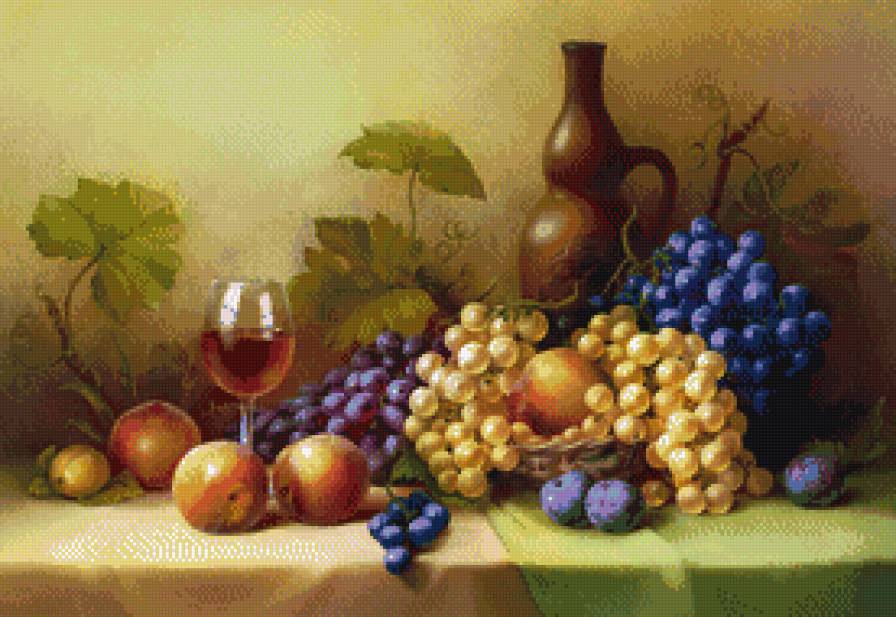 Натюрморт - натюрморт, виноград - предпросмотр