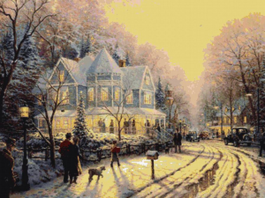 зимним вечером - зима - предпросмотр