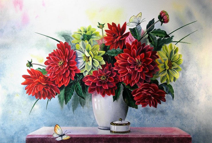 Букет - цветы, живопись, букет - оригинал