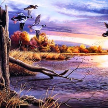 Схема вышивки «Летят утки..»