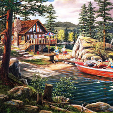 Схема вышивки «В лагере»