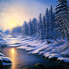 Оригинал схемы вышивки «Зимний лес» (№752764)