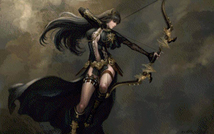 фэнтези - брюнетка, лучница, воин, девушка, фэнтези - предпросмотр