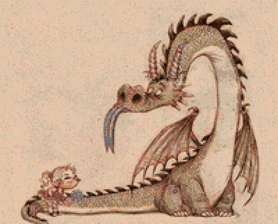 дракоша - дракон, девочка - предпросмотр