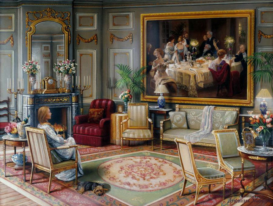 созерцание - дом, уют, девушка, обстановка - оригинал