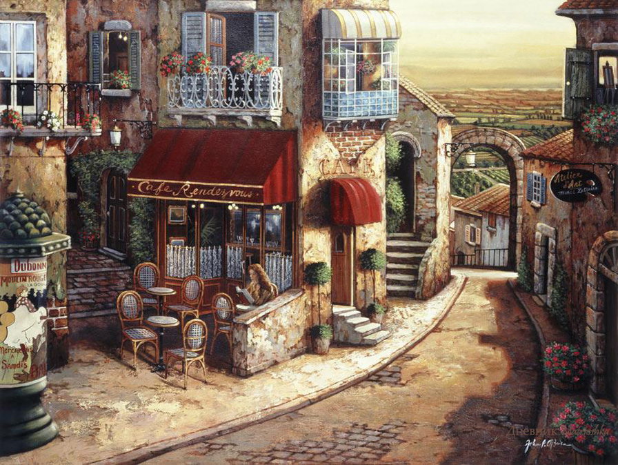 провинциальные улочки - дома, улочки - оригинал