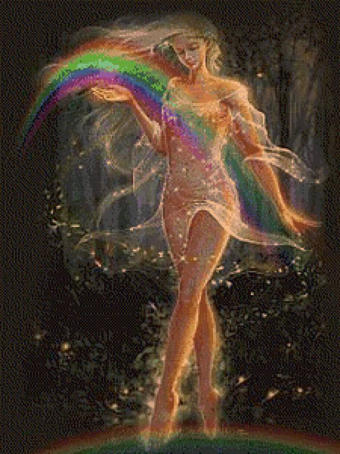 радуга в руках - люди, радуга, природа, девушка - предпросмотр