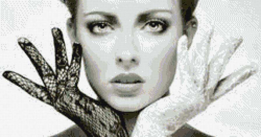 дева - девушка, монохром - предпросмотр