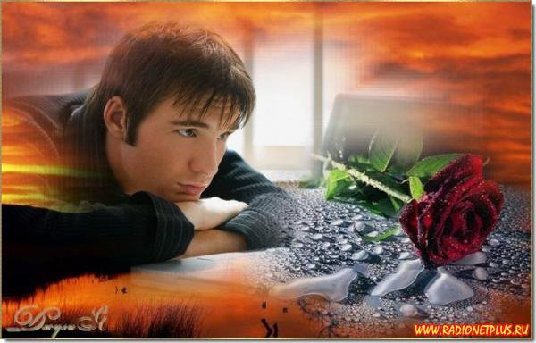 задумчивость - парень, роза, цветы - оригинал