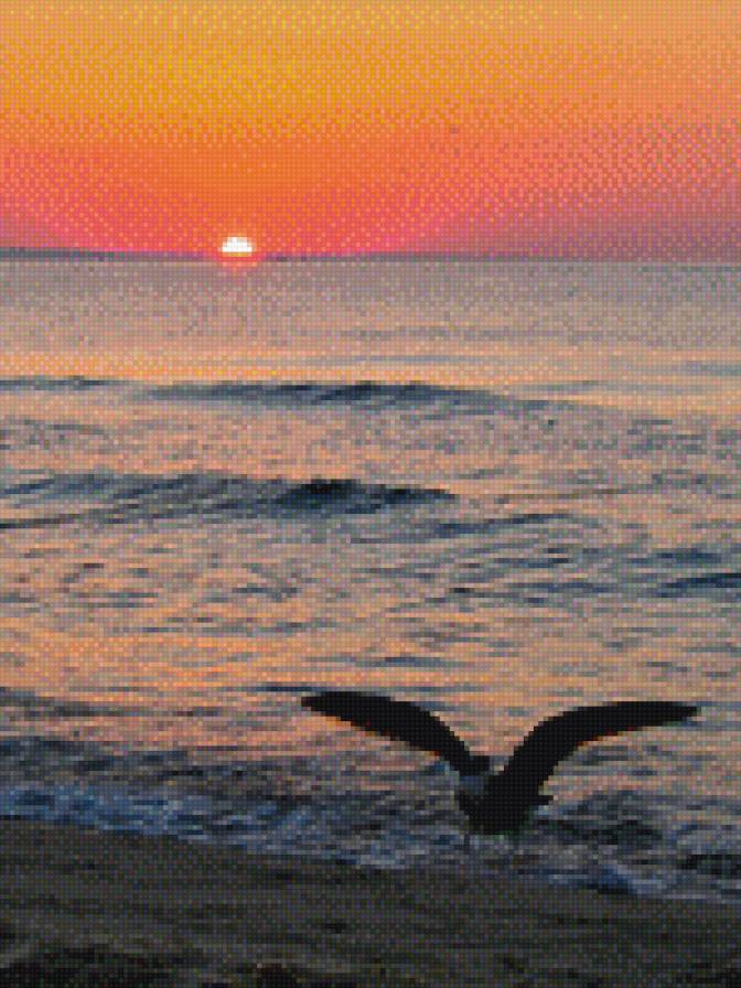 рассвет - природа, пейзаж, птицы - предпросмотр