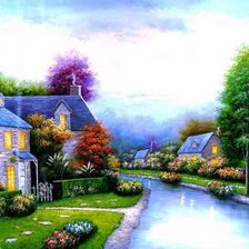 Схема вышивки «Городок»