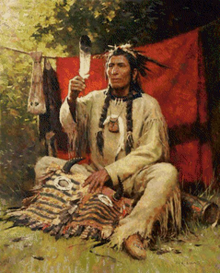 Индейский воин - предпросмотр