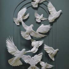 Схема вышивки «голубь»