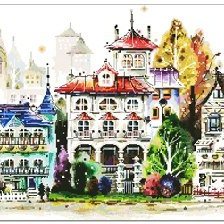 Схема вышивки «Город»