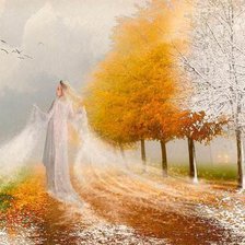 Схема вышивки «Осень пришла.»