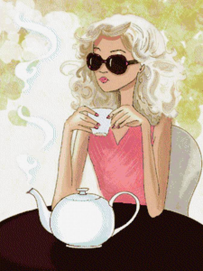 утренний чай - чай, девушка - предпросмотр